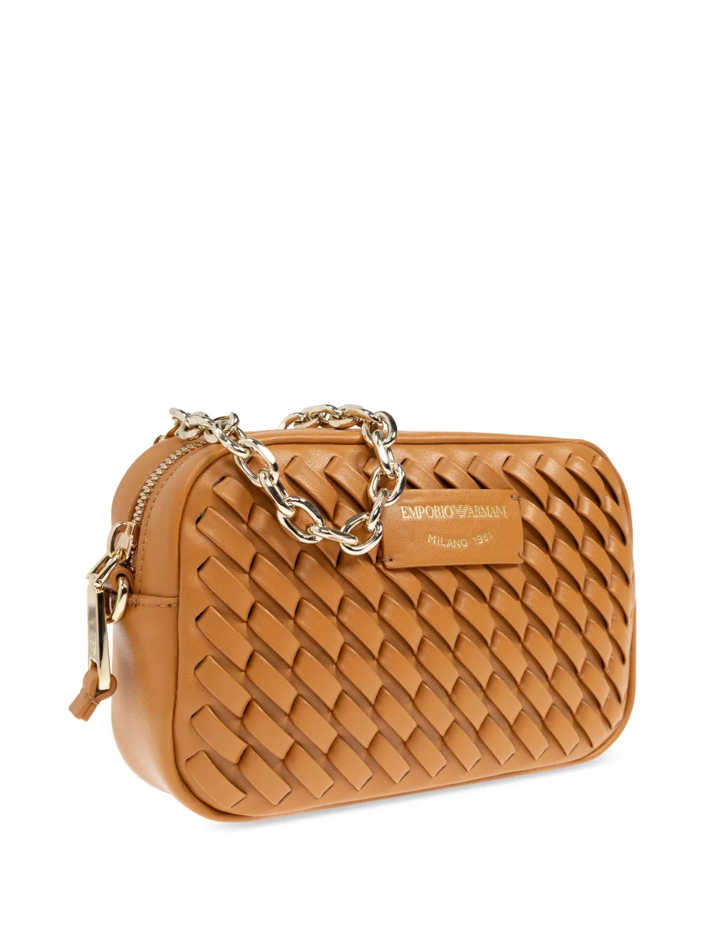 Emporio Armani Leren schoudertas Bruin