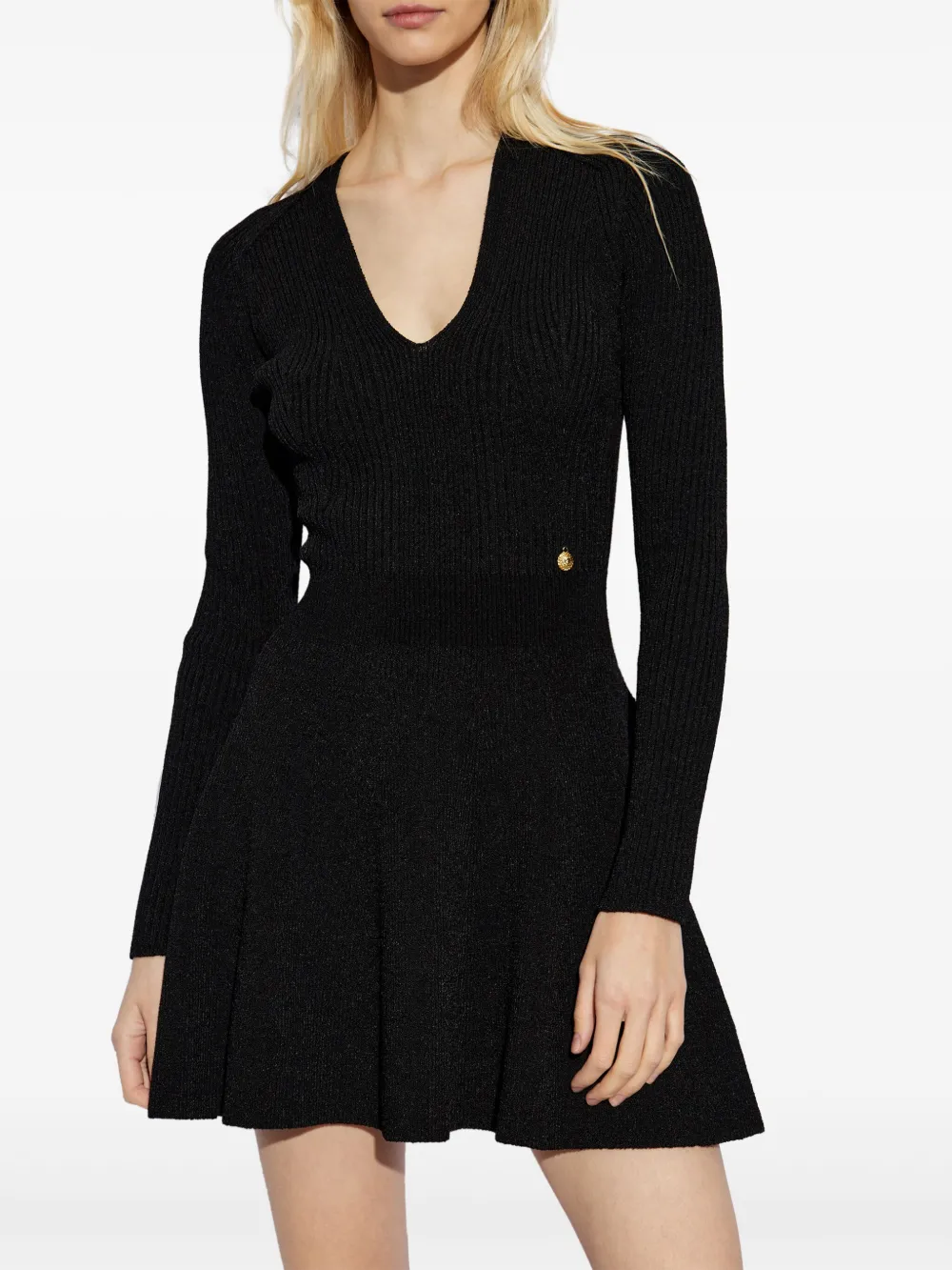 Balmain Jurk met logo amulet Zwart