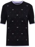 Emporio Armani eagle-embroidered top - Black