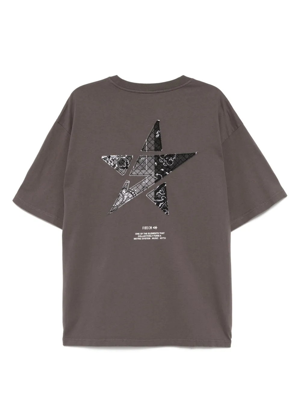 FIVE CM T-shirt met geborduurd logo Grijs