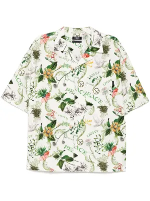 Sacai race-car tropical-print Shirt | White | FARFETCH IN