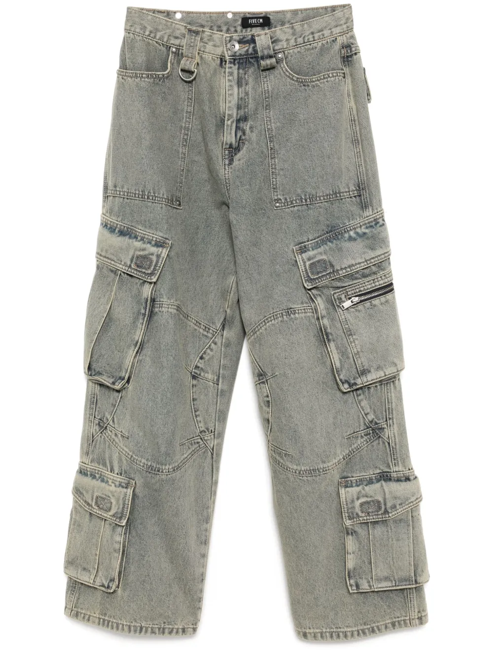 FIVE CM Cargo jeans met wijde pijpen Blauw