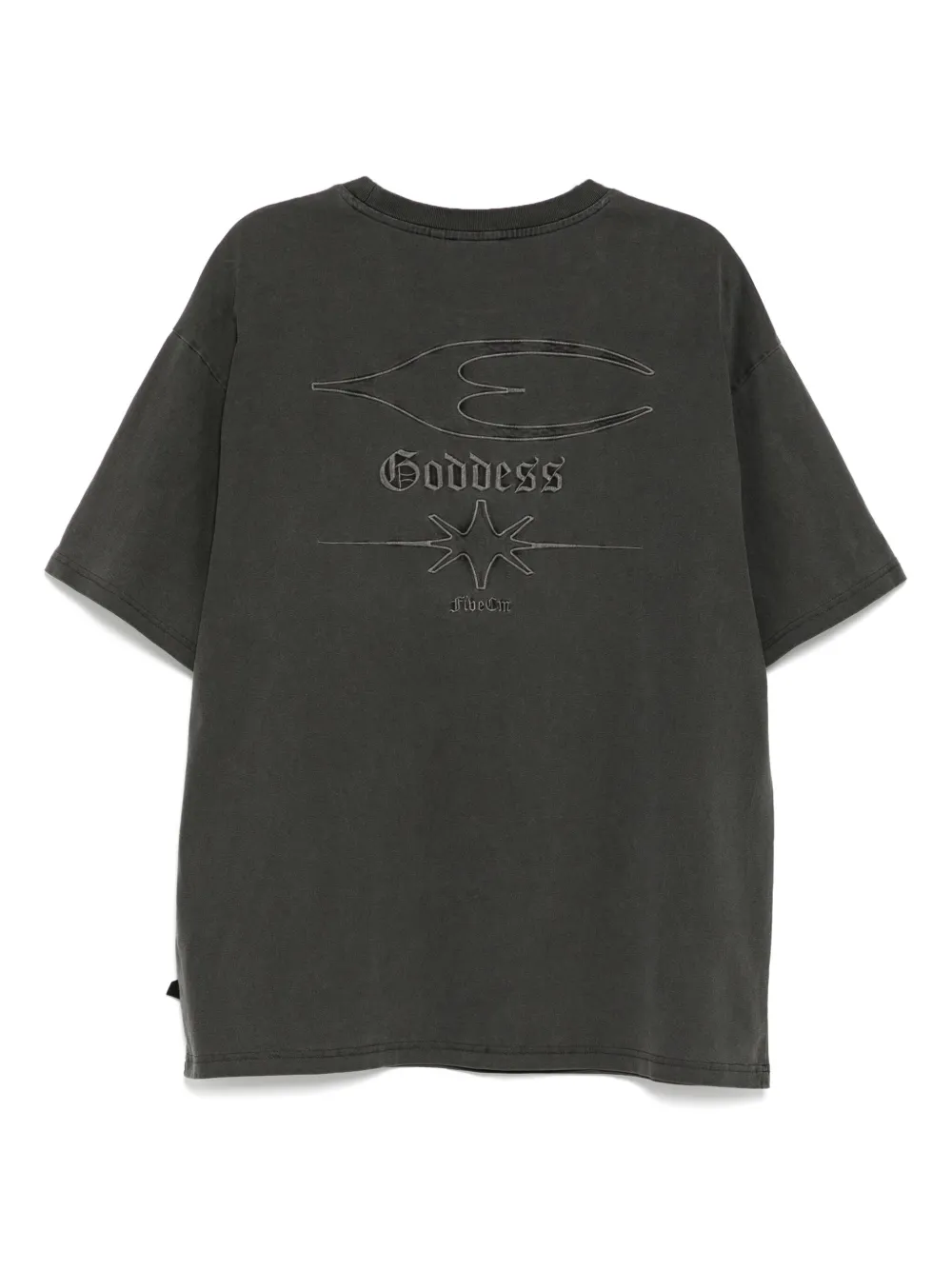 FIVE CM T-shirt met geborduurd logo - Grijs