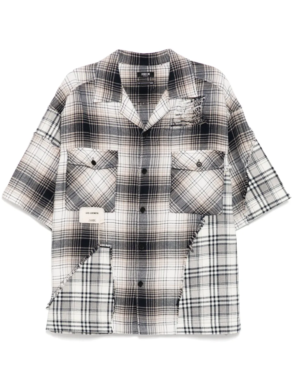 FIVE CM camisa con cuadros estampados | azul | Image 1