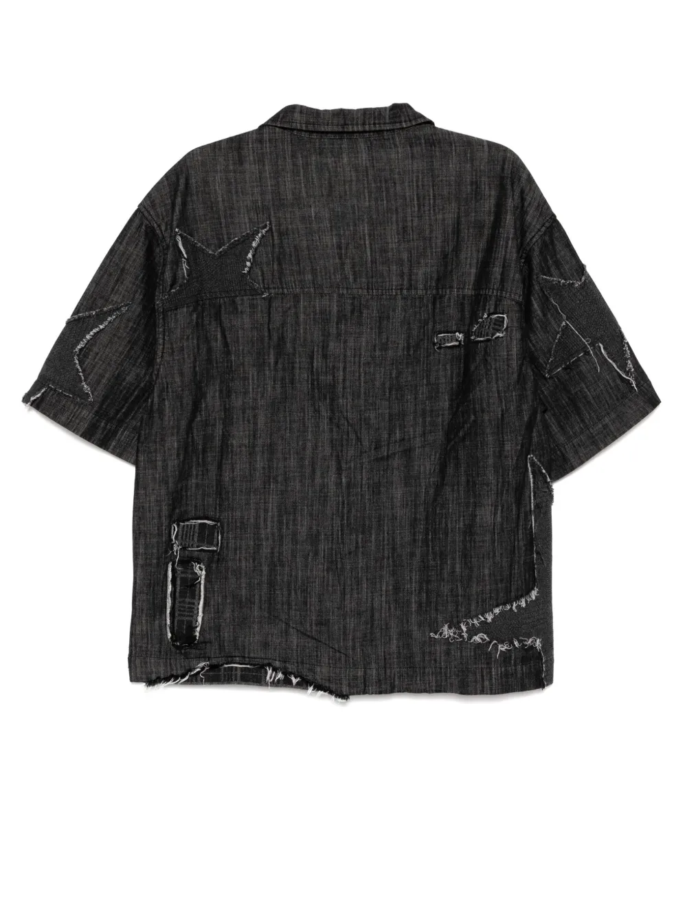 Five Cm Denim Short- Sleeves Shirt In Schwarz