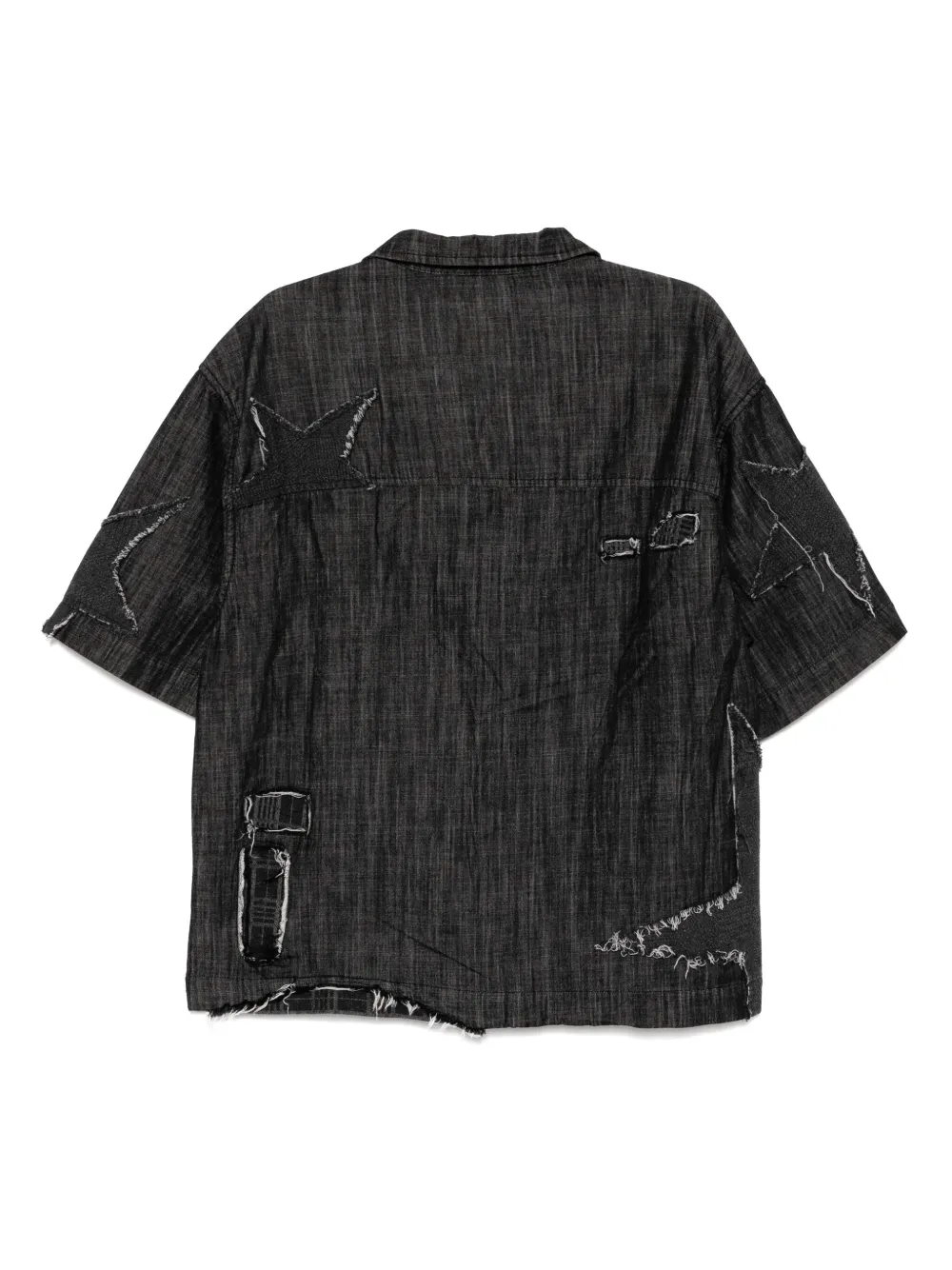 FIVE CM Denim overhemd met korte mouwen Zwart