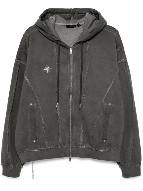 FIVE CM panelled zip-up hoodie