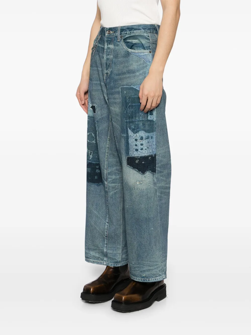 Five Cm Jeans Mit Grafischem Print In Blau