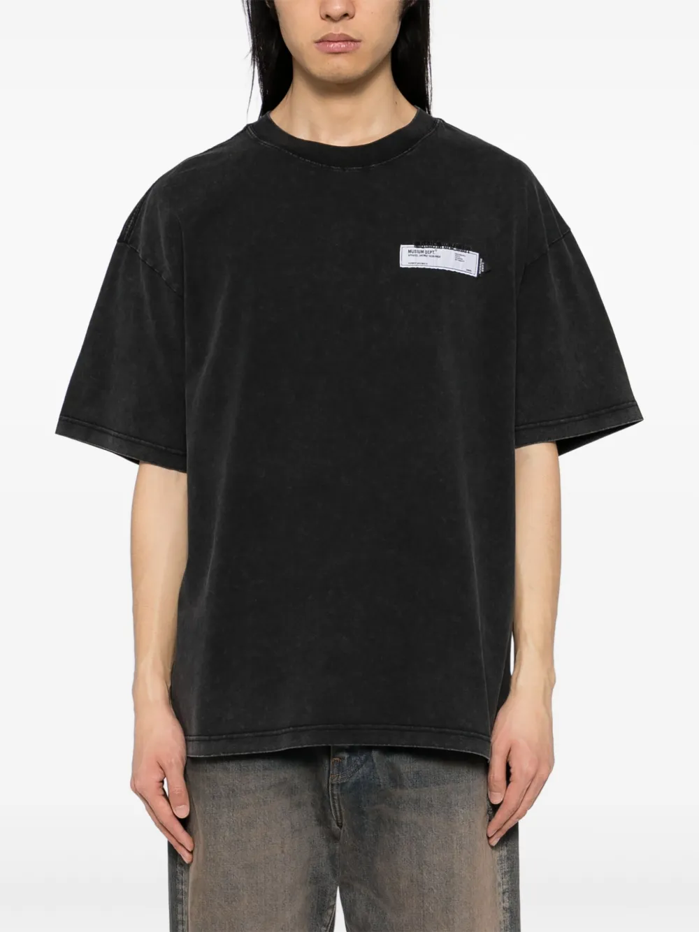 Musium Div. T-shirt met logopatch Zwart