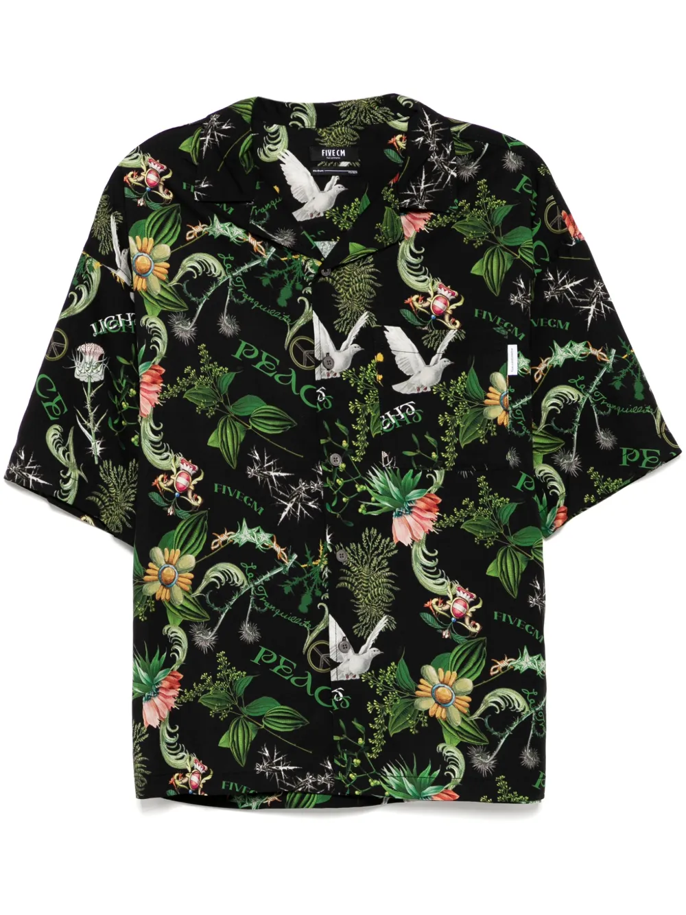 FIVE CM graphic-print shirt | Black | Image 1