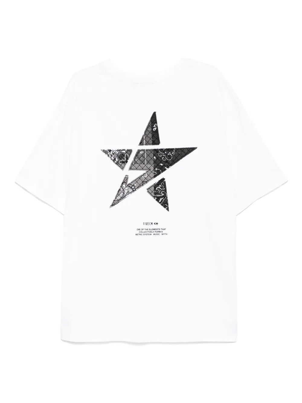 FIVE CM T-shirt met geborduurd logo - Wit