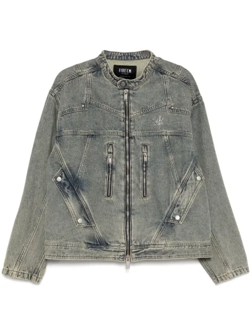 Veste en jean à logo clouté - FIVE CM - Modalova