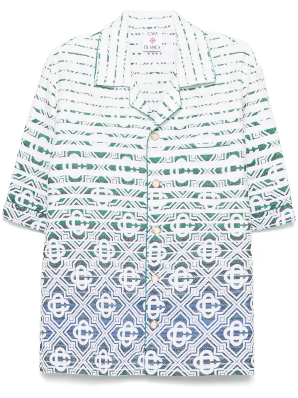 Casablanca Monogram-gradient Towelling Shirt in Neutrals