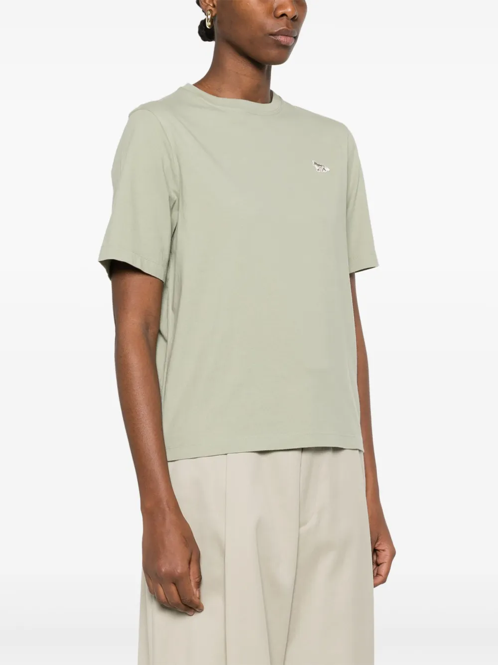 Maison Kitsuné T-shirt met vossenpatches Groen
