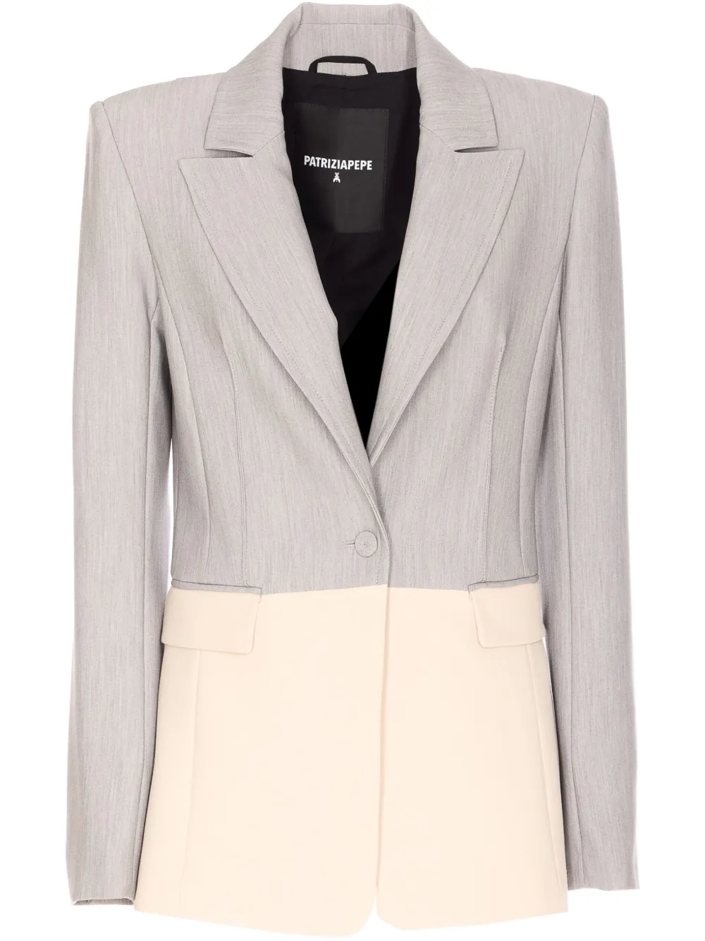 Patrizia Pepe Blazer met colourblocking Grijs