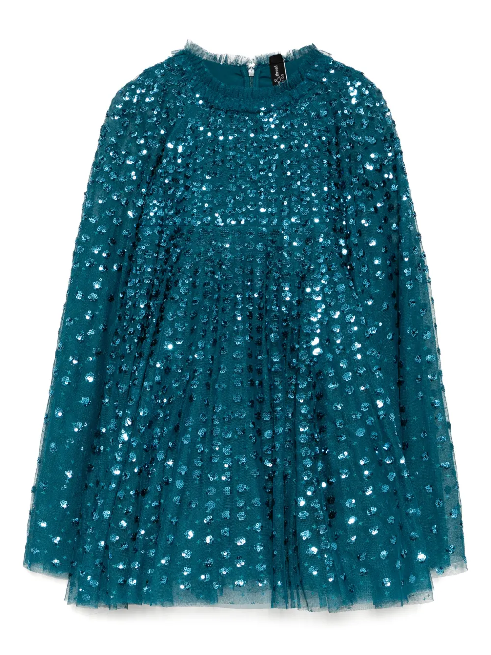 NEEDLE & THREAD KIDS vestido con capa estilo gota | azul | Image 1