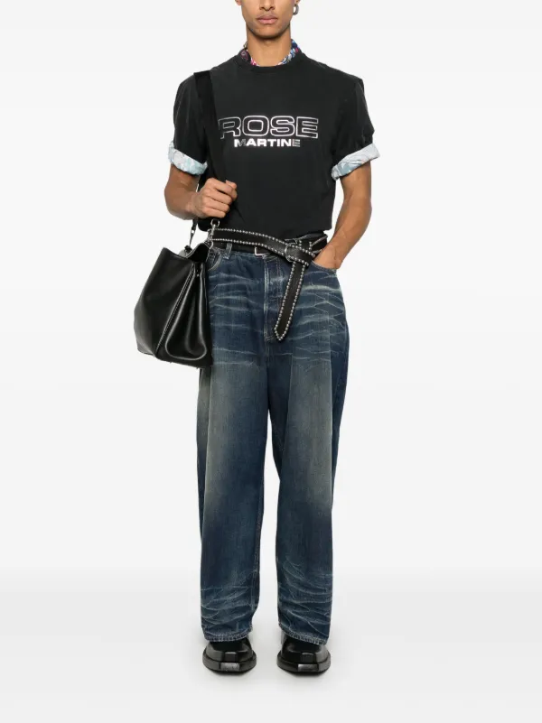 Martine Rose メタリックロゴ Tシャツ | ブラック | FARFETCH JP
