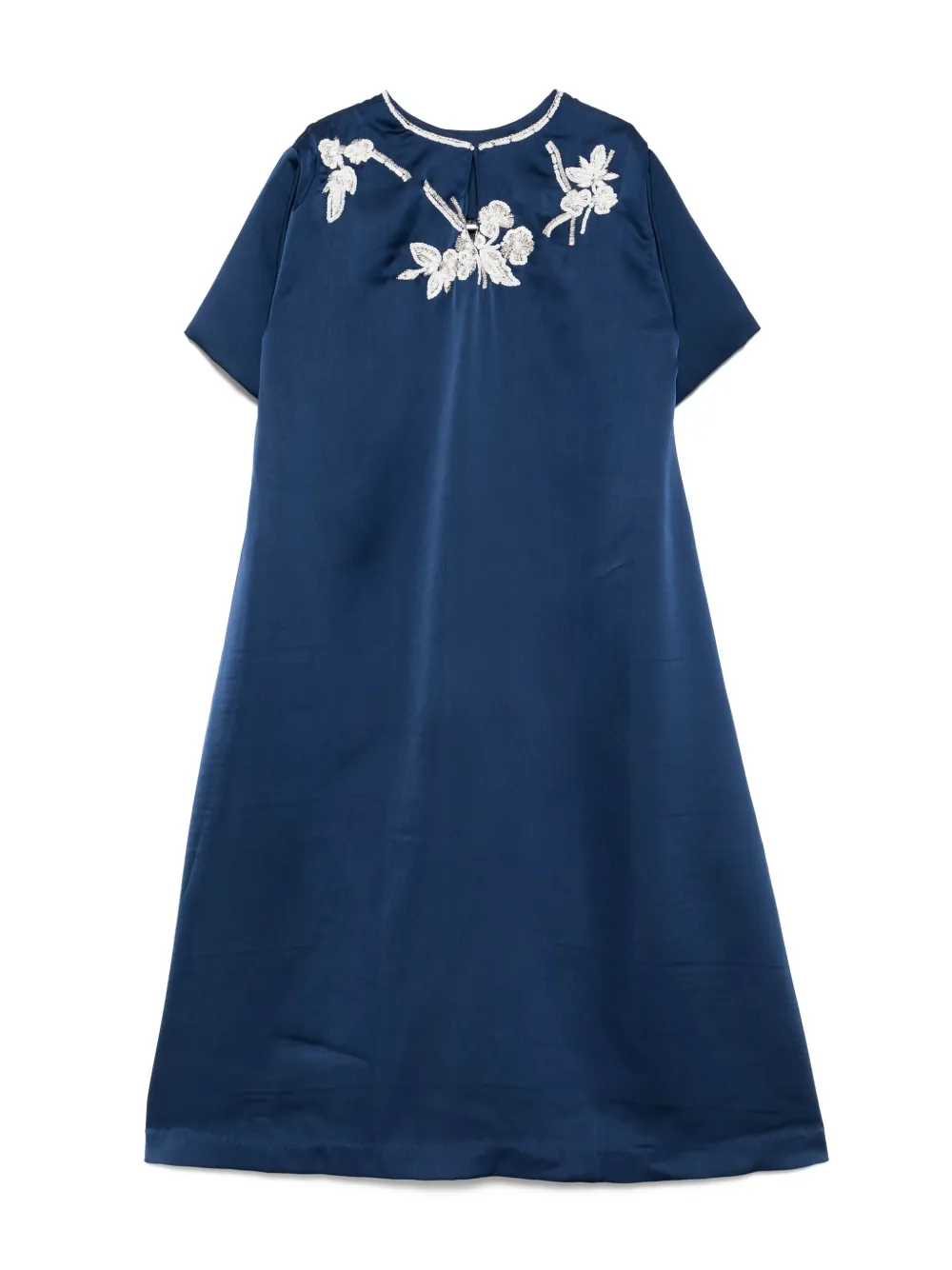 SHATHA ESSA FLORAL EMBROIDERED DRESS