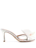 Alameda Turquesa 75mm flower leather sandals - Silver