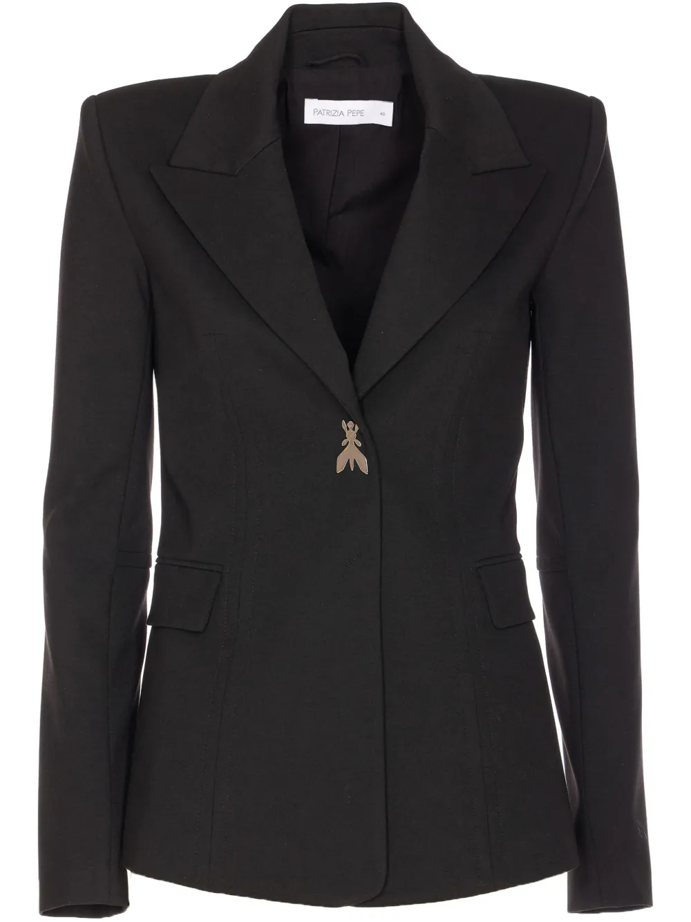 Patrizia Pepe Blazer met logo-hanger Zwart