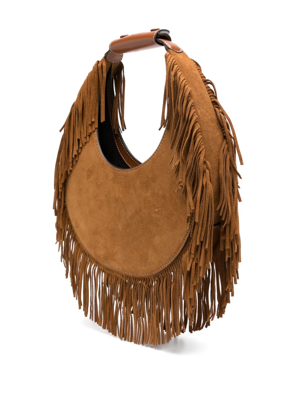 Staud Moon Tote Bag Tan Fringe In Brown
