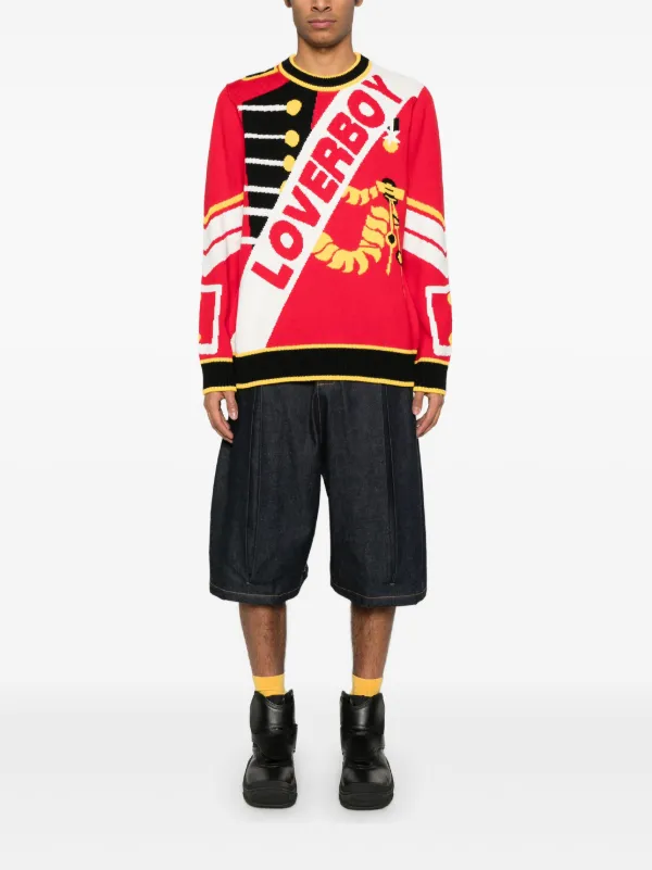 Charles Jeffrey Loverboy インターシャロゴ セーター | レッド