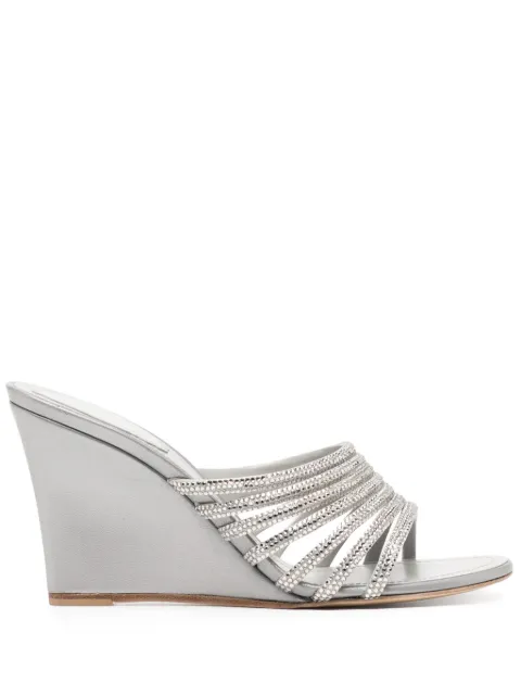 René Caovilla 90mm full-trim wedge sandals