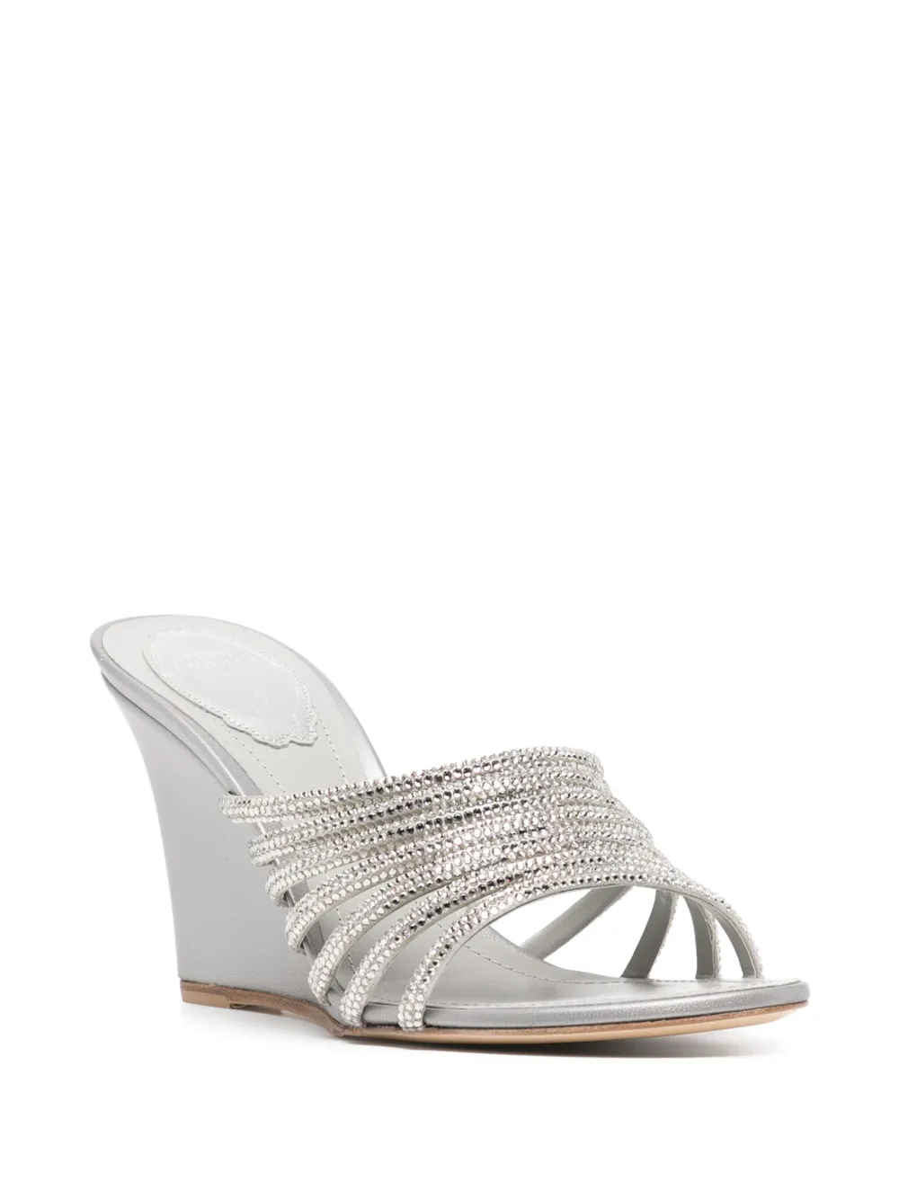 René Caovilla 90 mm sandalen met sleehak - Grijs