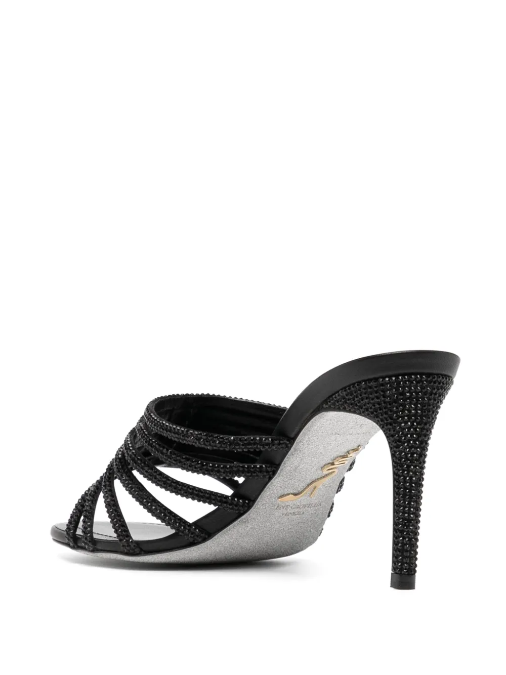 René Caovilla 80mm full-trim sandals Black