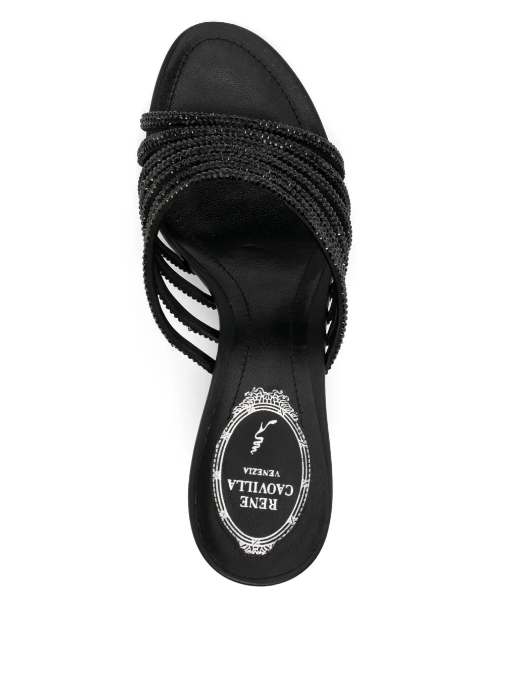 René Caovilla 80mm full-trim sandals Black