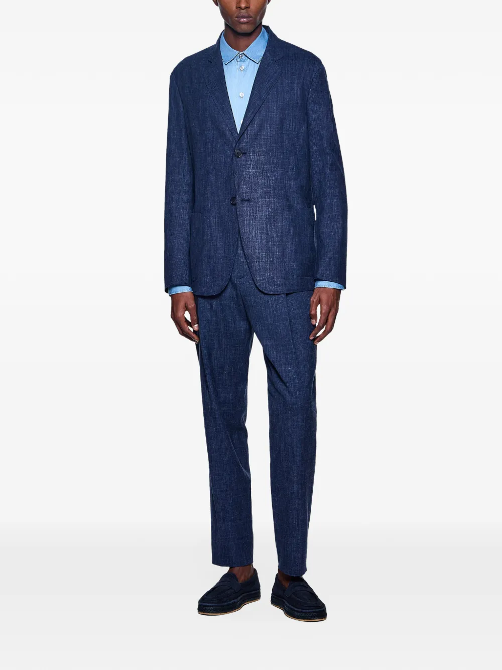 Giorgio Armani Katoenen overhemd Blauw