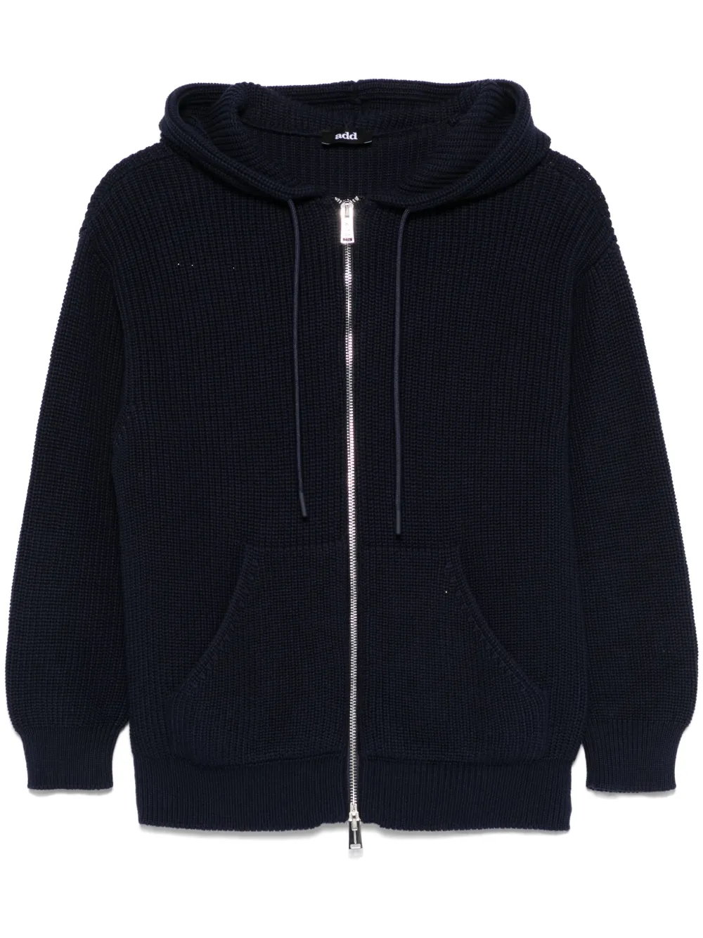 ribbed-knit hoodie