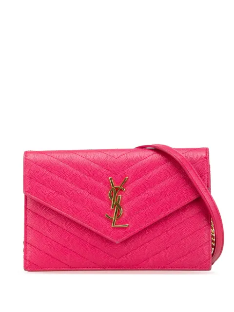 Saint Laurent Pre-Owned 2018 Grain De Poudre Cassandre Envelope Wallet on Chain crossbody bag