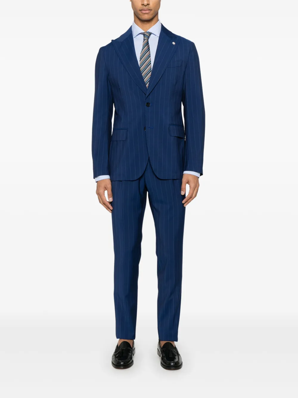 Manuel Ritz pinstripe suit - Blauw