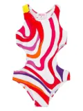 PUCCI Junior iride-print swimsuit - White