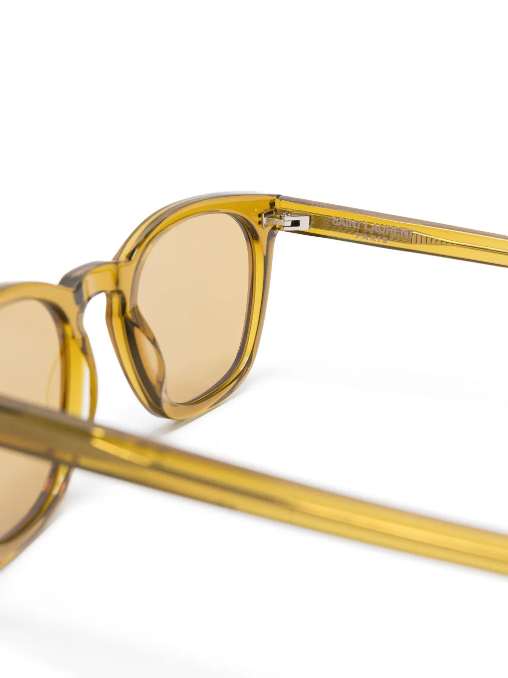 Saint Laurent Eyewear Zonnebril met rond montuur Groen