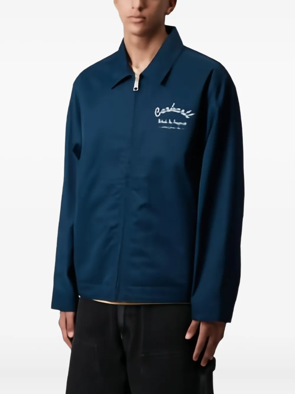 Carhartt WIP script-logo work jacket Blauw