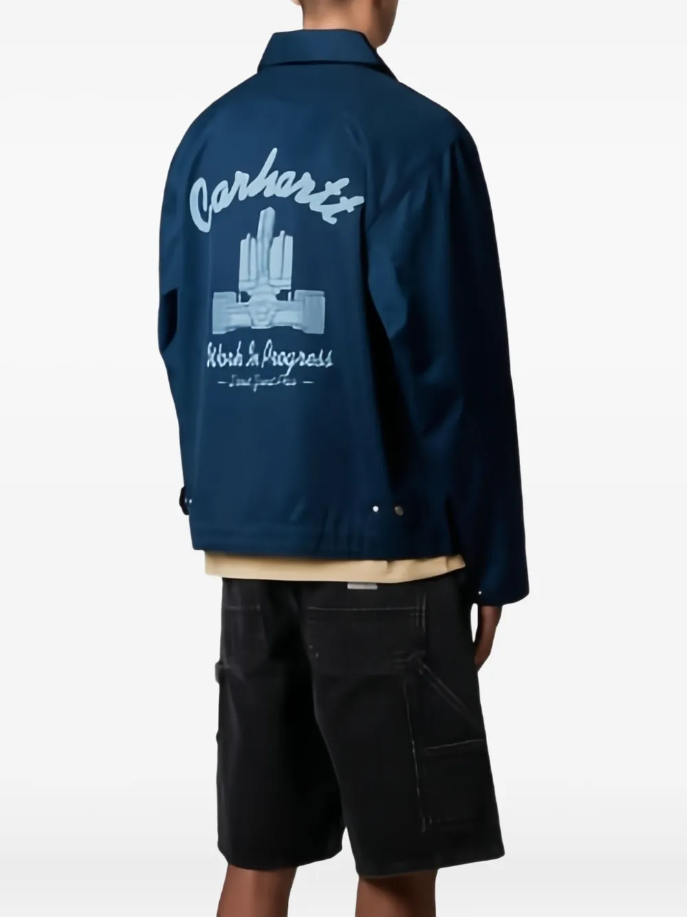 Carhartt WIP script-logo work jacket Blauw