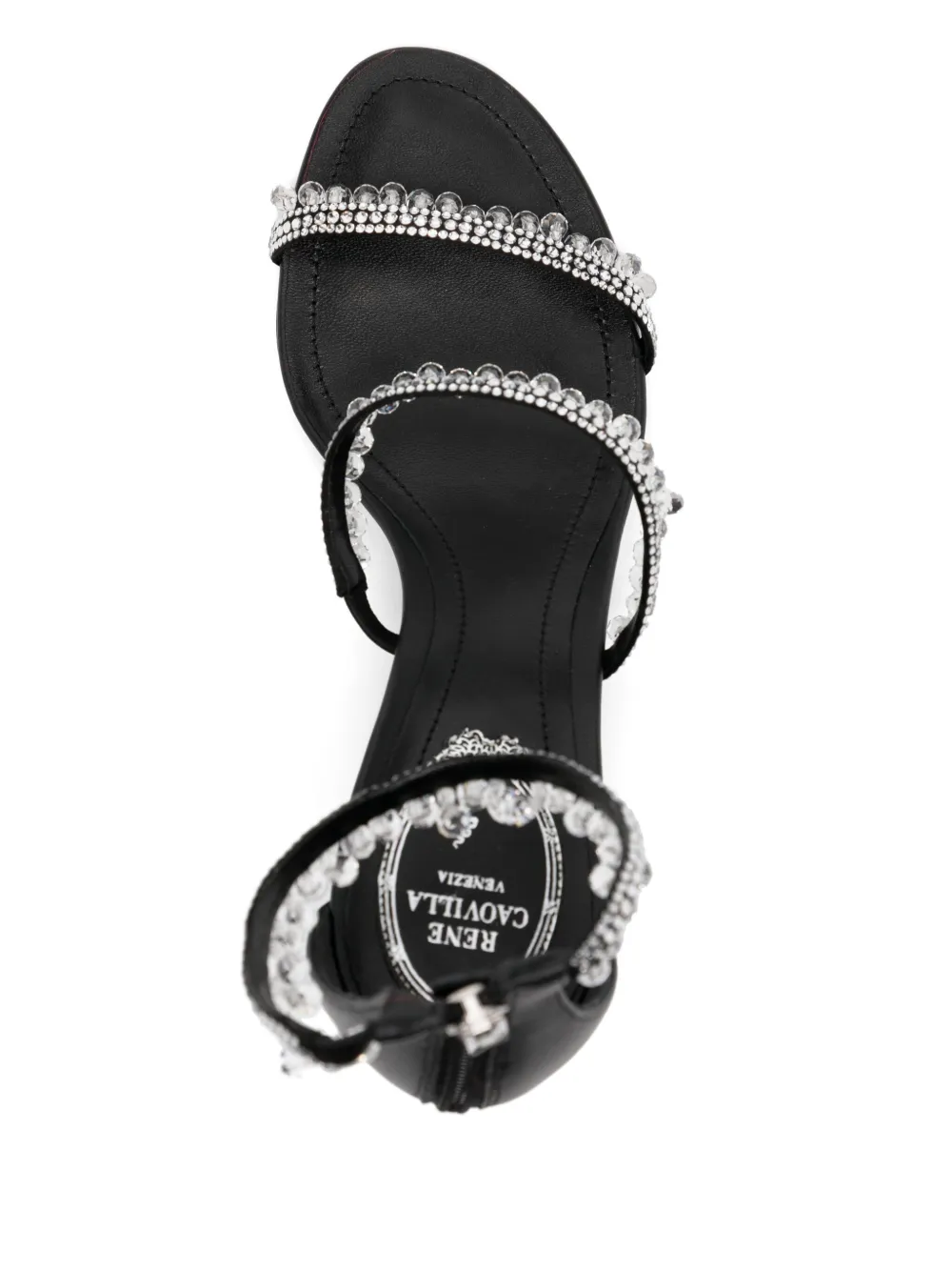 René Caovilla 90mm chandelier sandals Black