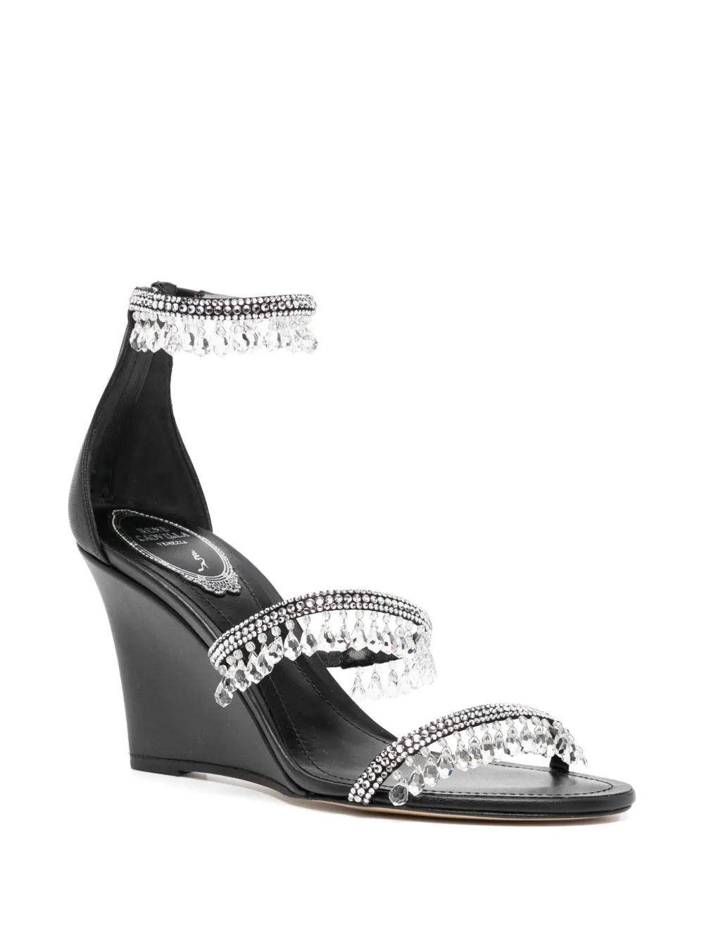 René Caovilla 90mm chandelier sandals Black