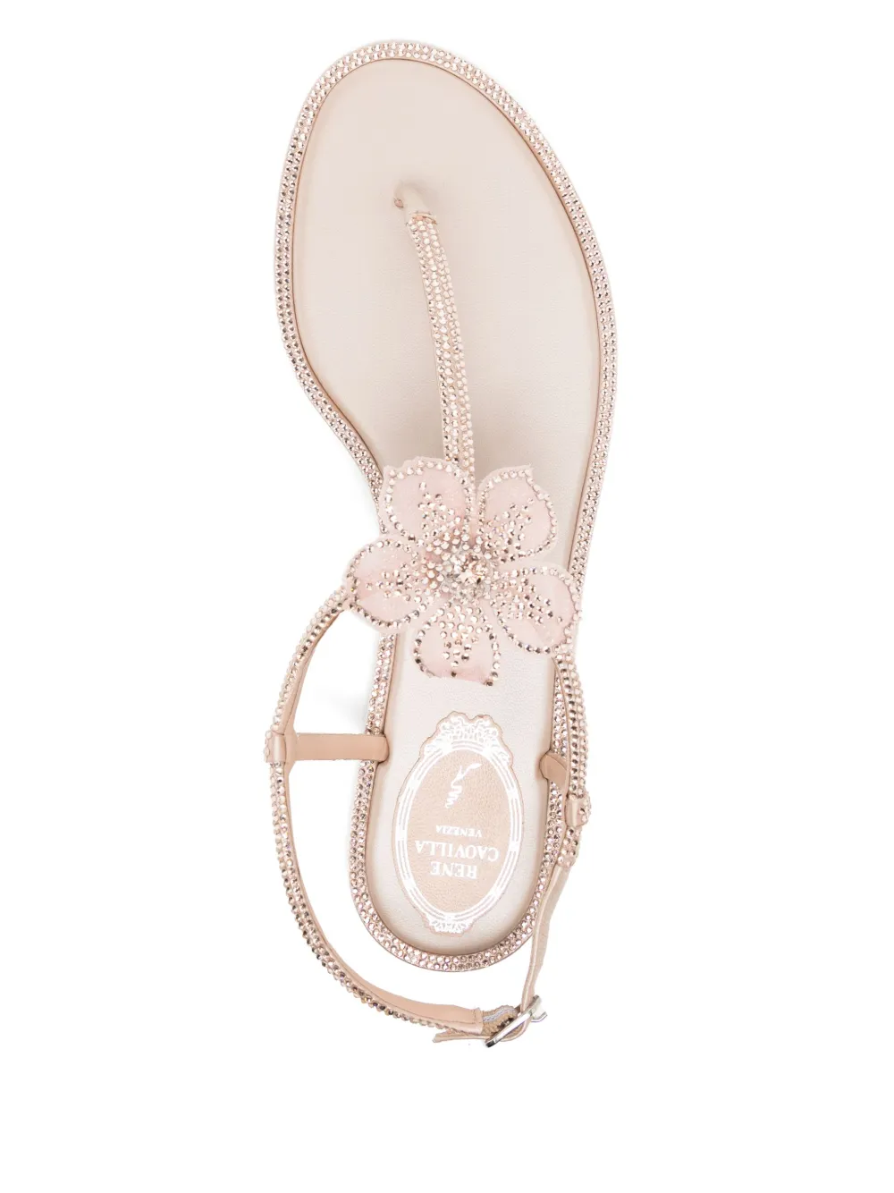 René Caovilla Peach Flower sandals Neutrals