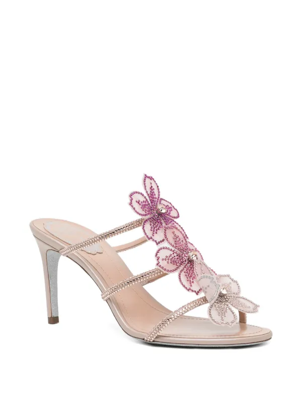 René Caovilla Peach Flower Sandals | Pink | FARFETCH