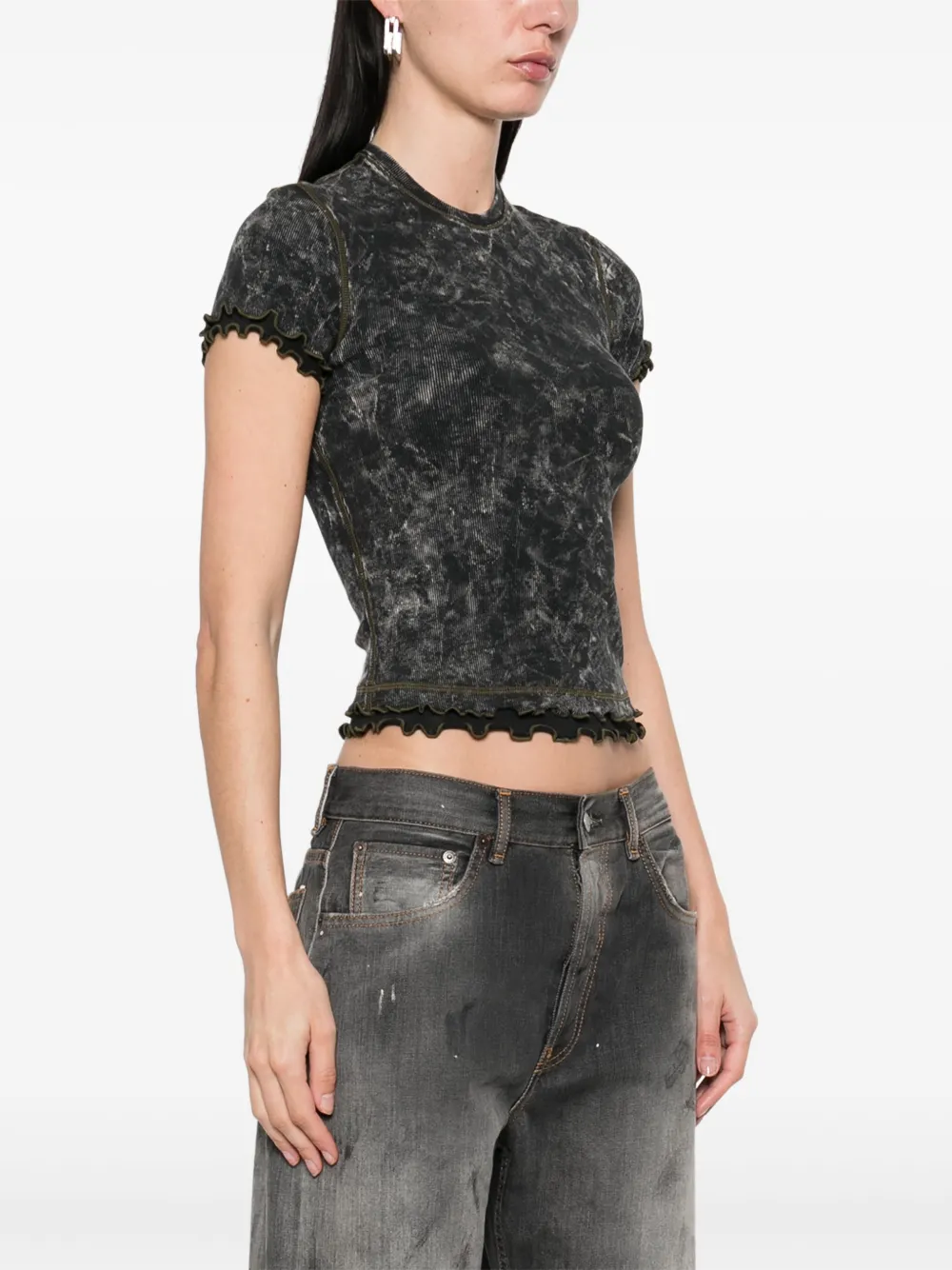 Shop Diesel T-flu T-shirt In Black