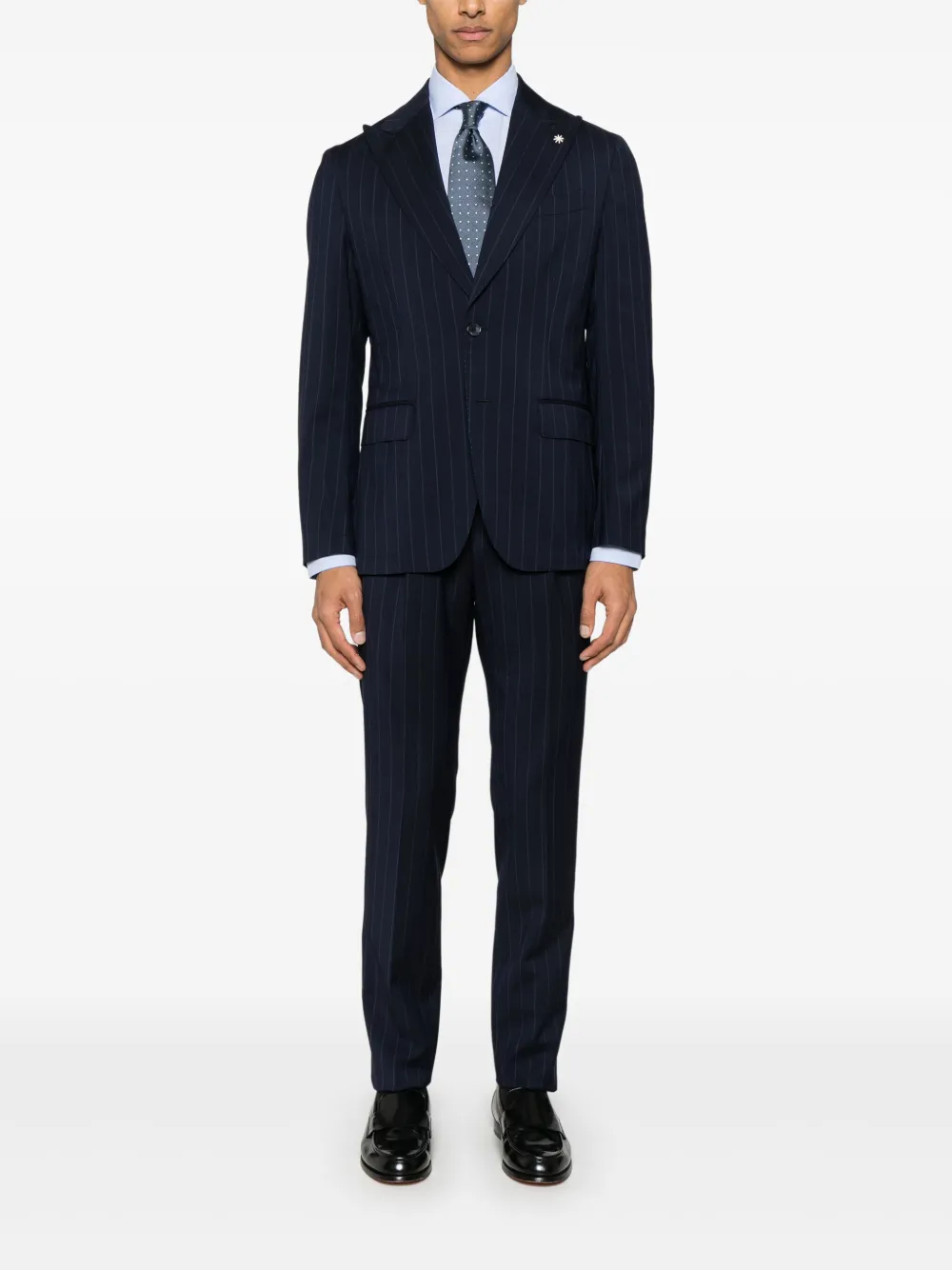 Manuel Ritz pinstripe suit - Blauw