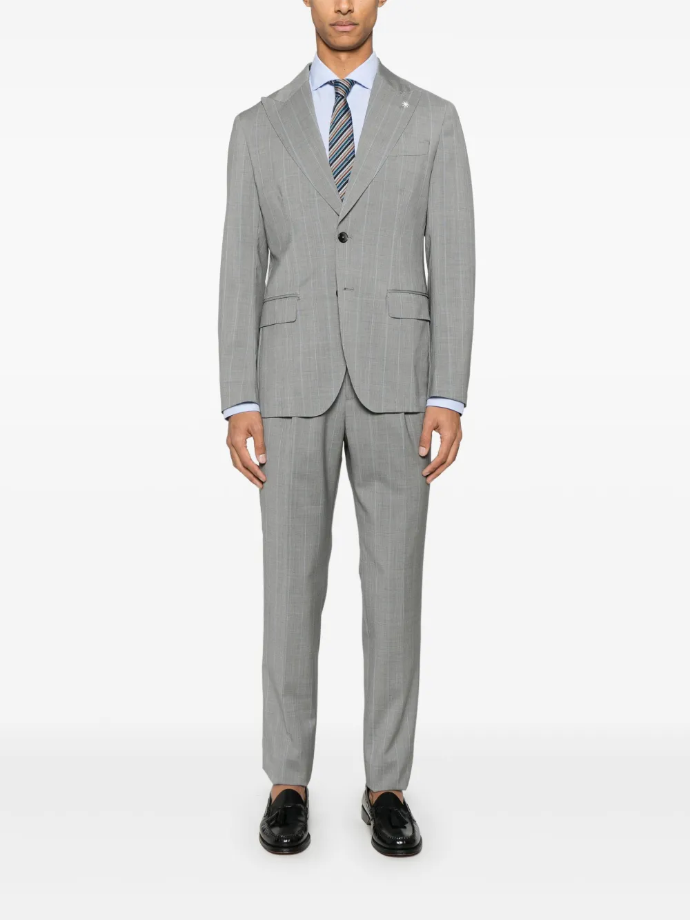 Manuel Ritz striped suit - Grijs