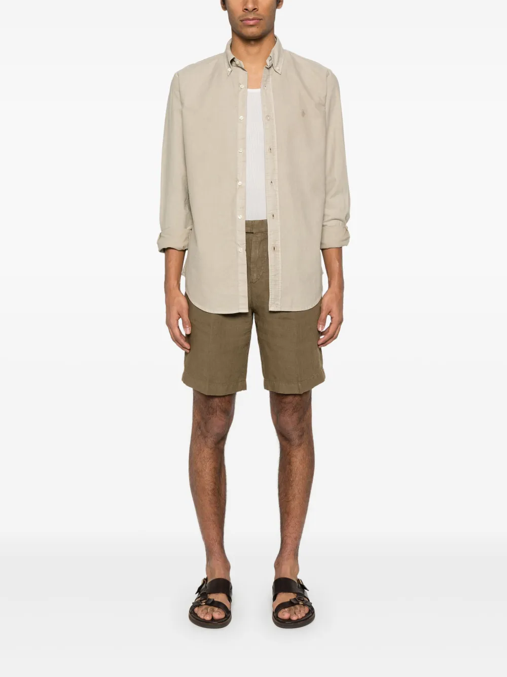 Boglioli Linnen chino shorts - Bruin