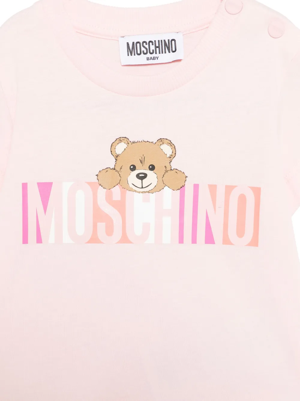 Moschino Kids T-shirt met logoprint Roze