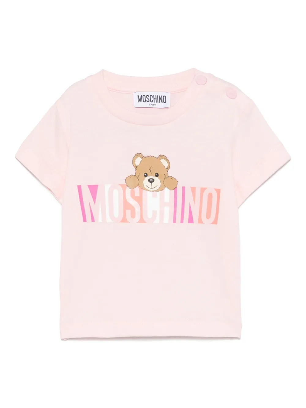 Moschino Kids T-shirt met logoprint Roze