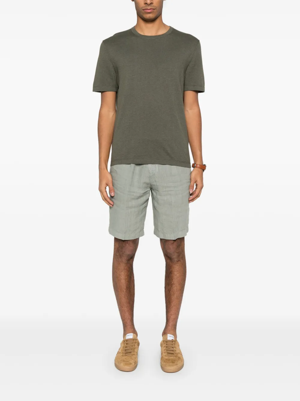 Boglioli Linnen chino shorts - Groen