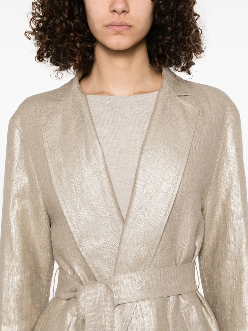 Herno Trenchcoat met lamé-effect Goud